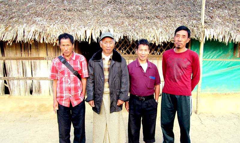Members of Naga Shisha Hoho prayer warriors are seen with the NSCN/GPRN Chairman SS Khaplang. This photograph was taken outside the Chairman’s house at his base camp when the members of the prayer group met him earlier this year in February, 2012. It is reported that Chairman Khaplang has been unable to visit his native village for the past thirty years.  (All Photo credit are courtesy: Vezalhu)
